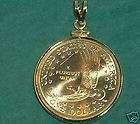 Coin Jewelry Pendant 2000 SACAGAWEA EAGLE Dollar Coin 14K Gold filled 
