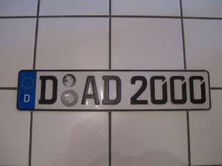 Germany DAD 2000 REAL license plate TOP RARE  