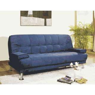 Blue, Red, Camel, and Dark Brown micro fiber folding futon bed with 