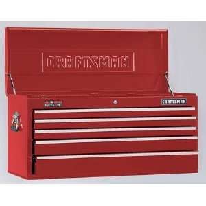  CRAFTSMAN 9 13635 Top Chest,41 W x 18 D x20 H,5 Drawer,Red 