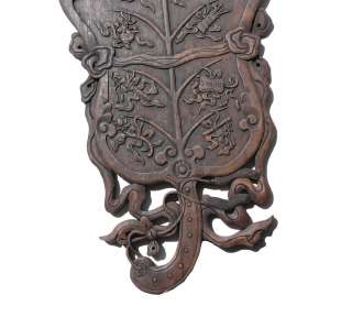 Wood Carved Orient Fan Shape Wall Decor Medallion s381  