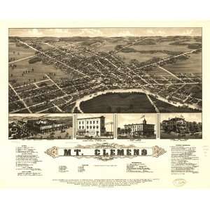 com Historic Panoramic Map Panoramic view of Mt. Clemens 1881, Macomb 