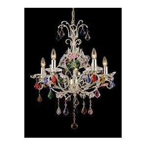   22 Inch by 24 Inch Multicolored Yolanda Chandelier with Silver Finish