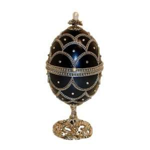  Dark Blue Faberge Style Musical Goose Egg 