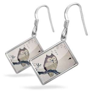  Earrings Owl on treewith French Sterling Silver Earring 