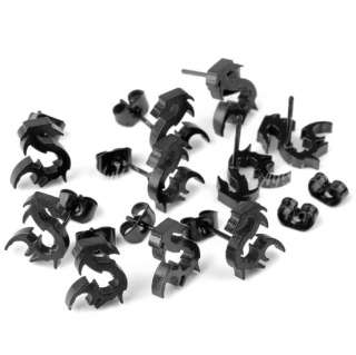 10pcs Black Dragon Fashion Mens Stud Ear Earring Stainless Steel 