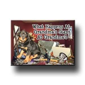  Rottweiler What Happens At Grandmas Fridge Magnet 