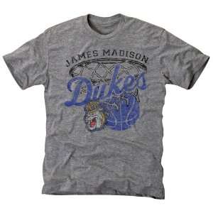  James Madison Dukes Hoop Tri Blend T Shirt   Ash Sports 