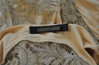 New $2900 Roberto Cavalli Lace Detail Beige Dress Sz 40  