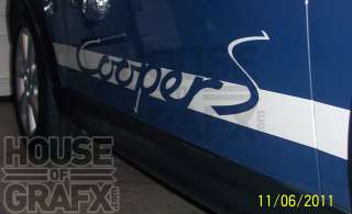 Rocker panel decal decals graphics fit Mini Cooper S  