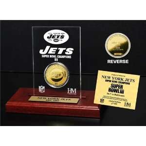  New York Jets Super Bowl Champs Coin In Etched Acrylic 