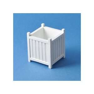  Miniature White Slatted Planter sold at Miniatures 