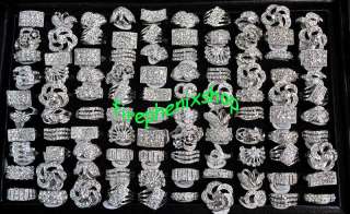 silver P ring wholesale rings 25cz crystal bulk jewelry  