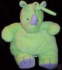 tykes lime green rhino musical pull toy plush returns not