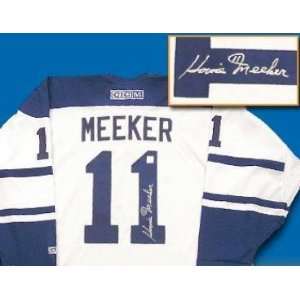  Howie Meeker Autographed Hockey Jersey (Toronto Maple 