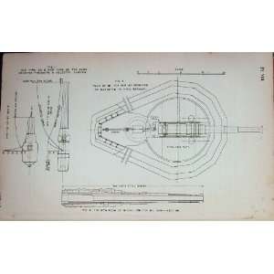  1887 Navy Ships Diagram Plan 25 Ton Gun Barbette Benbow 