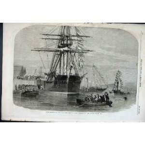  Artic Ship Resoluti In Cowes Harbour 1856 Old Print