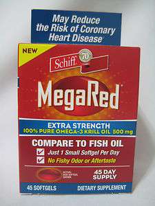   MegaRed Extra Strength 100% Pure Omega 3 Krill Oil 500mg 45 Day Supply