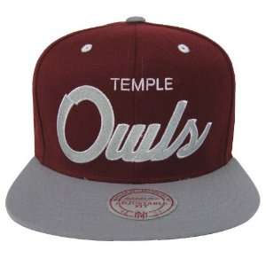 Temple Owls Mitchell & Ness Retro Snapback Cap Hat 2 Tone