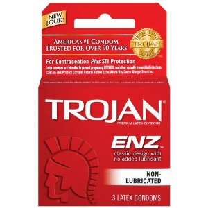  Trojan ENZ Non Lubricated 3 Pack   Retail Box Health 