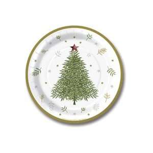 Classic Tree 8 inch Paper Christmas Party Plates  Kitchen 