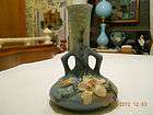 vintage roseville art pottery blue magnolia double handled bud vase