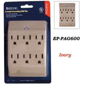 6 Outlet Electrical Power Grounded Wall Ac Adapter NIB 