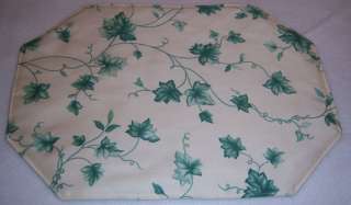 Fabric Placemats IVY leaf vine on off white  
