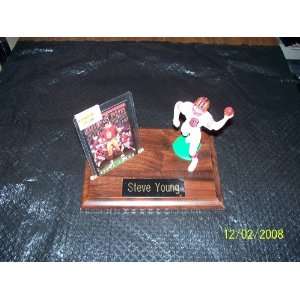 Steve Young #8 41/2 inch Football Figure on a Plague with name Tag and 