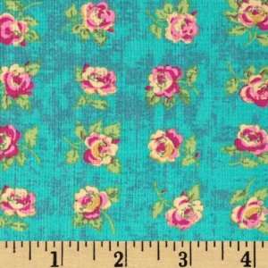  44 Wide Lily Rose Turquoise Fabric By The Yard Arts 