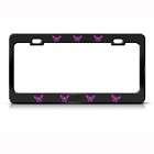 BLING PINK BUTTERFLY CRYSTAL CHROME LICENSE PLATE FRAME