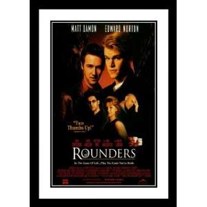  Rounders Framed and Double Matted 20x26 Movie Poster Matt 