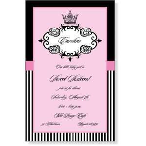  Pink Royal Crown Invitation Baby