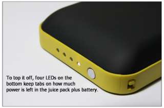Mophie Juice Pack Plus Battery Case 2000mAh Yellow for iPhone 4 4S 