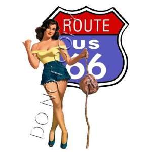  Trampy Route 66 Pinup Girl decal s69 Musical Instruments