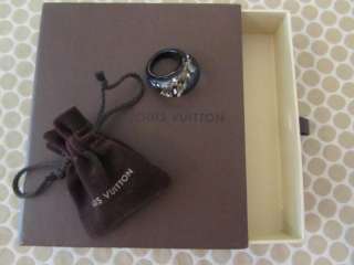 Authentic Fabulous Black Noir Louis Vuitton Inclusion Ring Size (M) w 