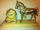   Century Brass Self Starting Electric Shelf Mantel Horse Clock, Works