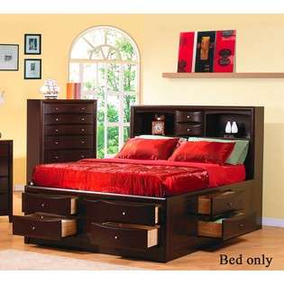 Coaster California King Size Bookcase Chest Bed in Cappuccino Finish 