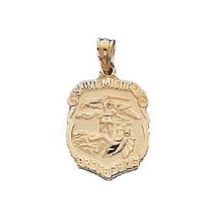  St. Michael Pendant 5/8in   14kt Yellow Gold Jewelry
