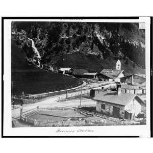 Train station on Brenner Pass,Waterfalls  Austria c1860  