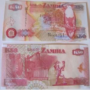  Zambia Fifty (50) Kwacha Note 