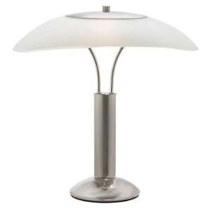 Dainolite DM217 SC Table Lamp with White Frosted Glass Shade, Satin 