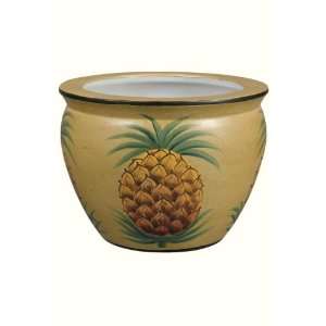  Pineapple Hand painted Porcelain Fishbowl Planter