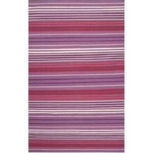  2.5 x 8 Bold Candy Stripe Violet Orchid Wool Area Throw 