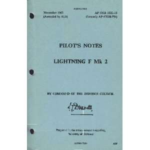  English Electric Lighting F Mk. 2 Aircraft Pilots Notes 