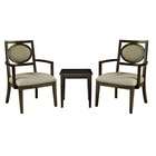   pc Ovation Oval Back Accent Chairs with Walnut finish wood End Table