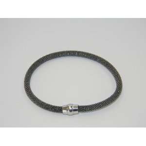   Black Rhodium Plated Mesh Bracelets with Magnetic Clasp Jewelry