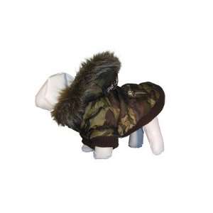  Metallic Dog Parka with Removable Hood in Camo Size XX 