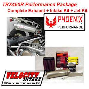 TRX450R Spiral Core Full Exhaust + Intake Kit + Jet Kit  