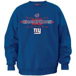  New York Giants Royal Blue Super Bowl XLII Champions Exclusive Crew 